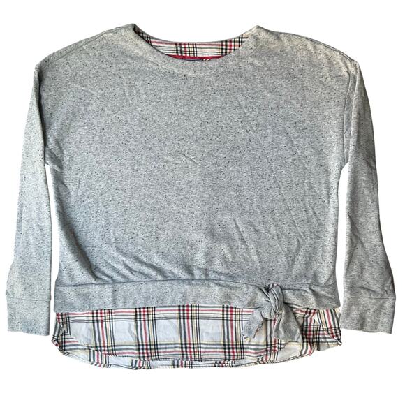 Izod Women’s Long Sleeve Screw Neck Sweatshirt size L, Gray - Picture 1 of 8